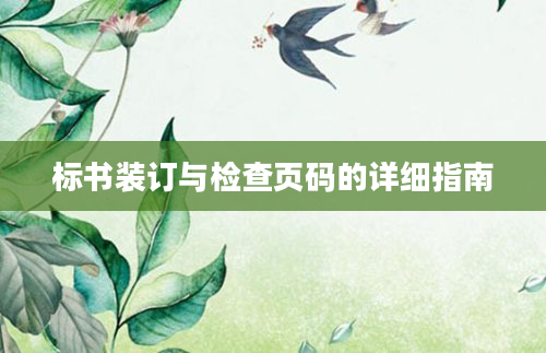 标书装订与检查页码的详细指南