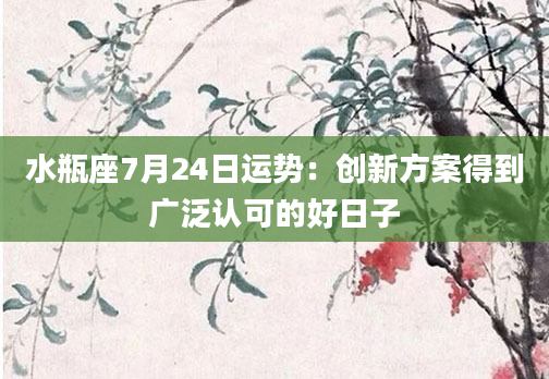 水瓶座7月24日运势：创新方案得到广泛认可的好日子