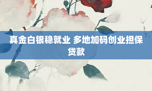 真金白银稳就业 多地加码创业担保贷款