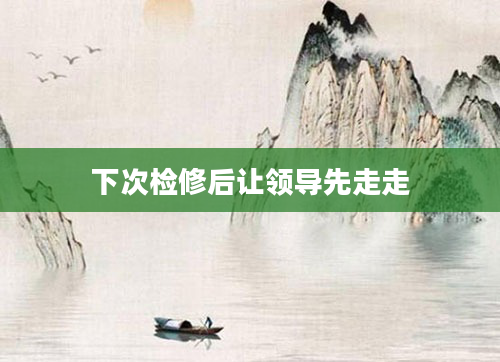 下次检修后让领导先走走