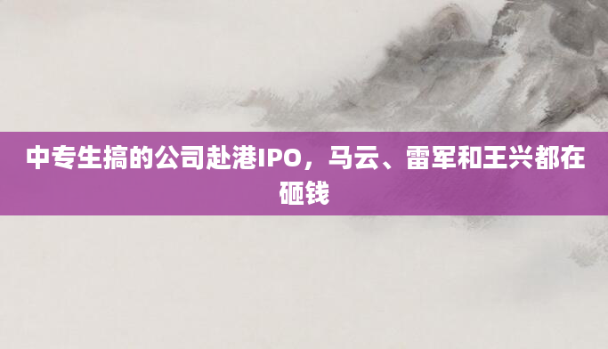 中专生搞的公司赴港IPO，马云、雷军和王兴都在砸钱