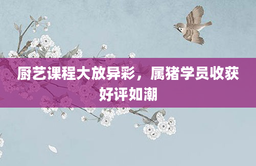 厨艺课程大放异彩，属猪学员收获好评如潮