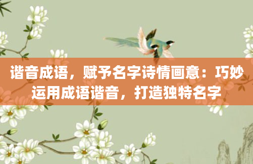 谐音成语，赋予名字诗情画意：巧妙运用成语谐音，打造独特名字