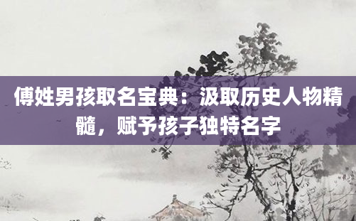 傅姓男孩取名宝典：汲取历史人物精髓，赋予孩子独特名字