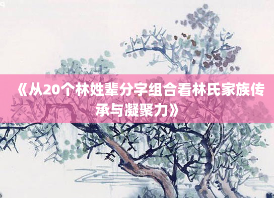 《从20个林姓辈分字组合看林氏家族传承与凝聚力》