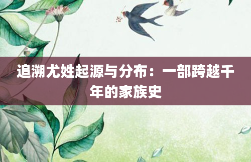 追溯尤姓起源与分布：一部跨越千年的家族史