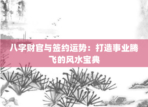 八字财官与签约运势：打造事业腾飞的风水宝典
