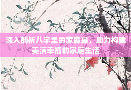 深入剖析八字里的家庭星，助力构建美满幸福的家庭生活