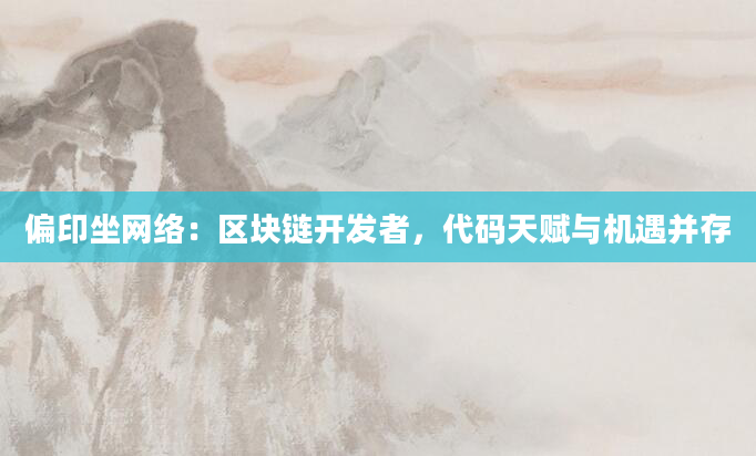 偏印坐网络：区块链开发者，代码天赋与机遇并存