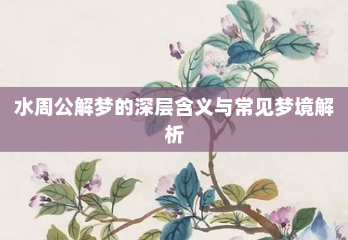 水周公解梦的深层含义与常见梦境解析
