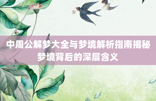 中周公解梦大全与梦境解析指南揭秘梦境背后的深层含义