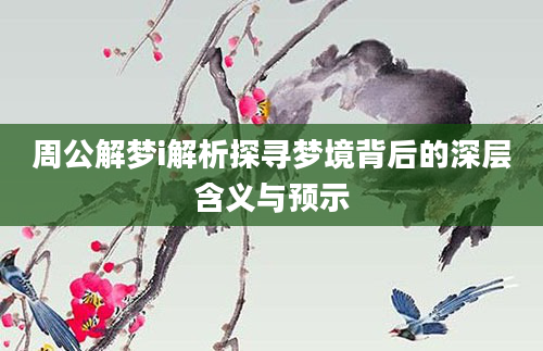 周公解梦i解析探寻梦境背后的深层含义与预示