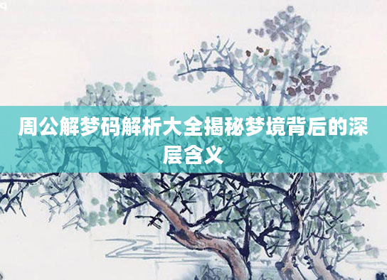 周公解梦码解析大全揭秘梦境背后的深层含义