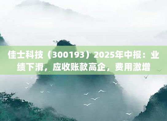 佳士科技（300193）2025年中报：业绩下滑，应收账款高企，费用激增