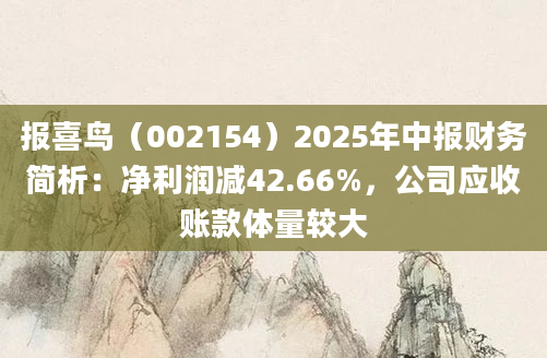 报喜鸟（002154）2025年中报财务简析：净利润减42.66%，公司应收账款体量较大