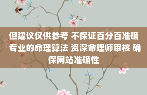 但建议仅供参考 不保证百分百准确 专业的命理算法 资深命理师审核 确保网站准确性