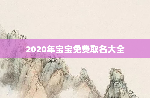 2020年宝宝免费取名大全