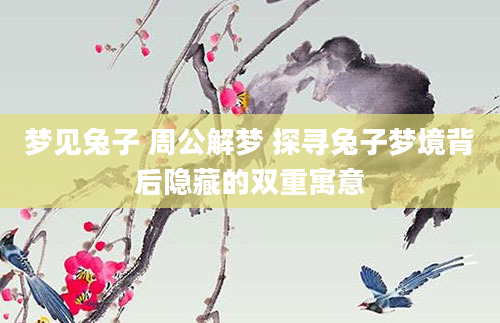 梦见兔子 周公解梦 探寻兔子梦境背后隐藏的双重寓意