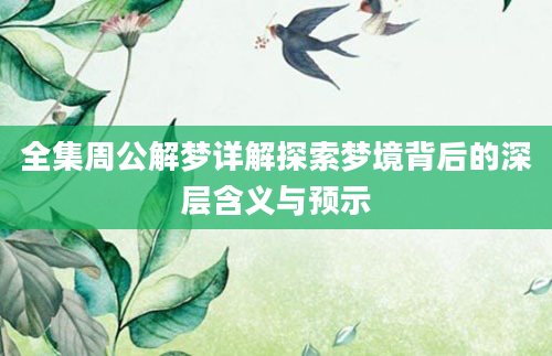 全集周公解梦详解探索梦境背后的深层含义与预示