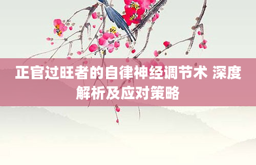 正官过旺者的自律神经调节术 深度解析及应对策略