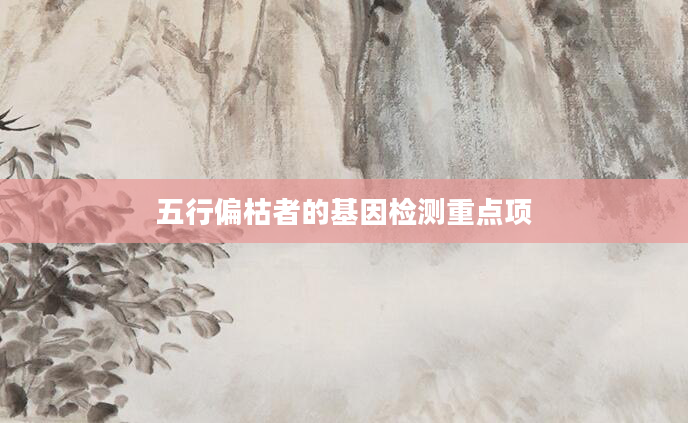 五行偏枯者的基因检测重点项