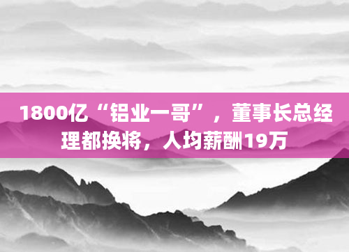 1800亿“铝业一哥”，董事长总经理都换将，人均薪酬19万