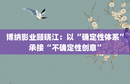 博纳影业顾晓江：以“确定性体系”承接“不确定性创意”