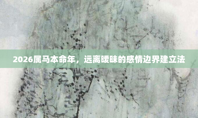2026属马本命年，远离暧昧的感情边界建立法