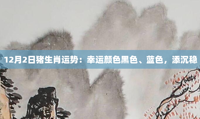 12月2日猪生肖运势：幸运颜色黑色、蓝色，添沉稳