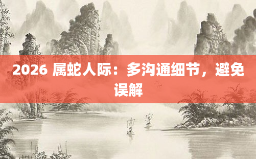 2026 属蛇人际：多沟通细节，避免误解