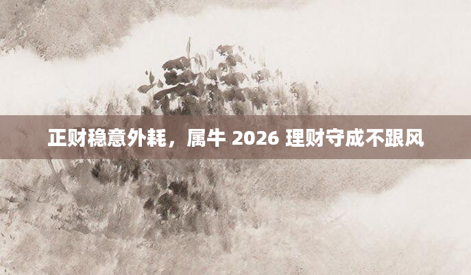 正财稳意外耗，属牛 2026 理财守成不跟风