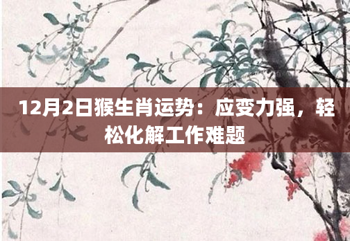 12月2日猴生肖运势：应变力强，轻松化解工作难题