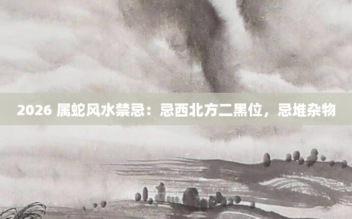 2026 属蛇风水禁忌：忌西北方二黑位，忌堆杂物