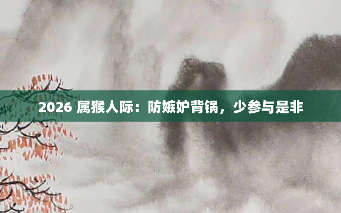 2026 属猴人际：防嫉妒背锅，少参与是非