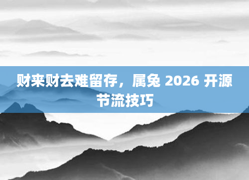 财来财去难留存，属兔 2026 开源节流技巧