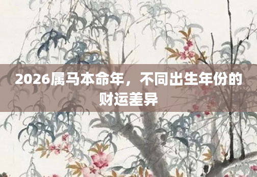 2026属马本命年，不同出生年份的财运差异