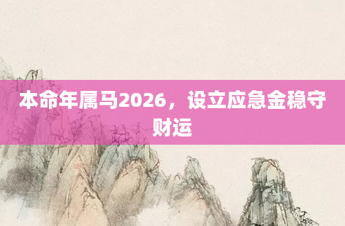 本命年属马2026，设立应急金稳守财运