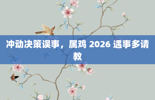 冲动决策误事，属鸡 2026 遇事多请教