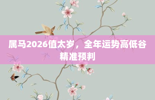 属马2026值太岁，全年运势高低谷精准预判