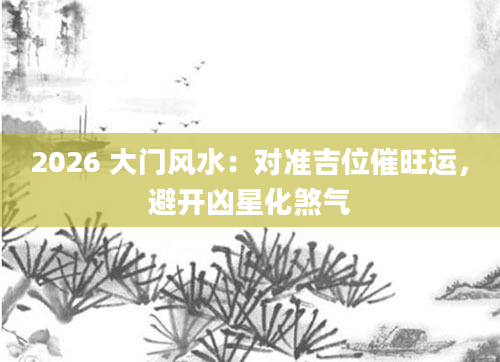 2026 大门风水：对准吉位催旺运，避开凶星化煞气