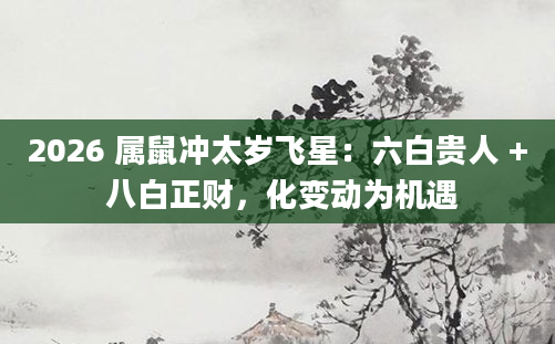 2026 属鼠冲太岁飞星：六白贵人 + 八白正财，化变动为机遇