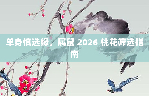 单身慎选缘，属鼠 2026 桃花筛选指南