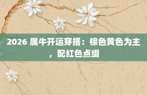 2026 属牛开运穿搭：棕色黄色为主，配红色点缀