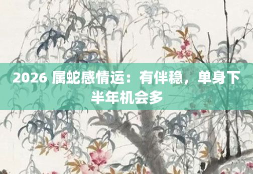 2026 属蛇感情运：有伴稳，单身下半年机会多