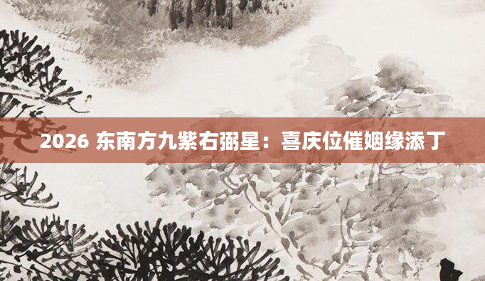 2026 东南方九紫右弼星：喜庆位催姻缘添丁
