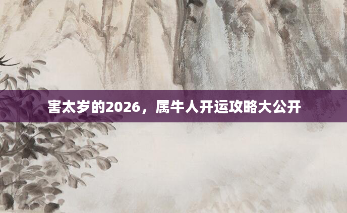 害太岁的2026，属牛人开运攻略大公开