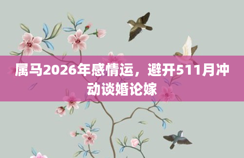 属马2026年感情运，避开511月冲动谈婚论嫁