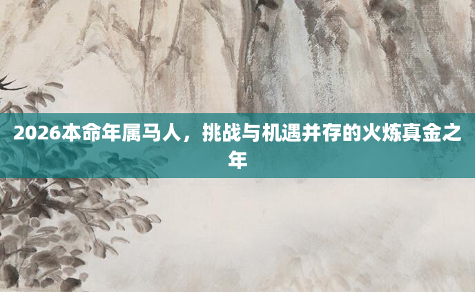 2026本命年属马人，挑战与机遇并存的火炼真金之年