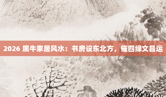 2026 属牛家居风水：书房设东北方，催四绿文昌运