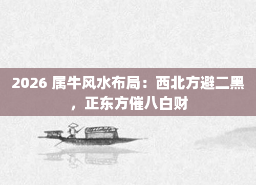 2026 属牛风水布局：西北方避二黑，正东方催八白财